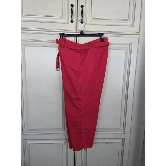 Lauren Ralph Lauren Capri Pants Women's 10 Nautical Red Beachy Cropped Classic - Picture 2 of 9